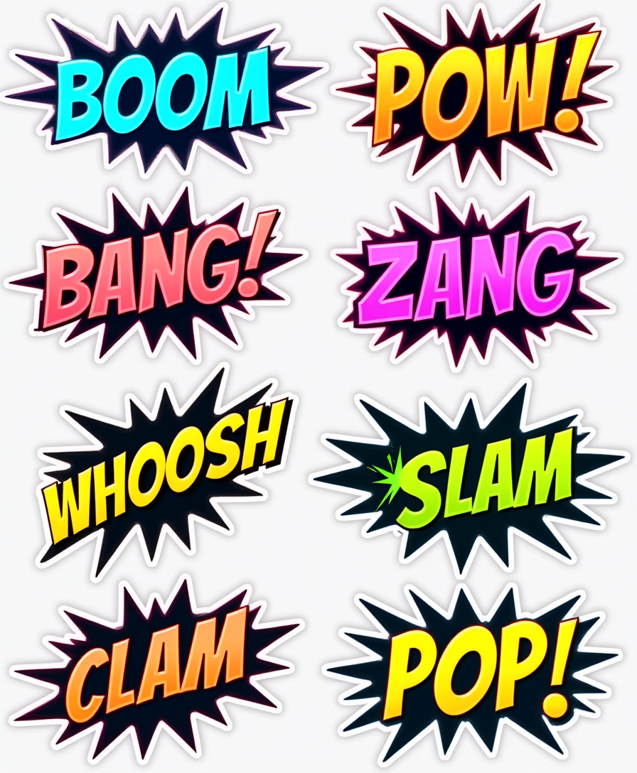 SFX / Comic Words - Sticker Sheet v19